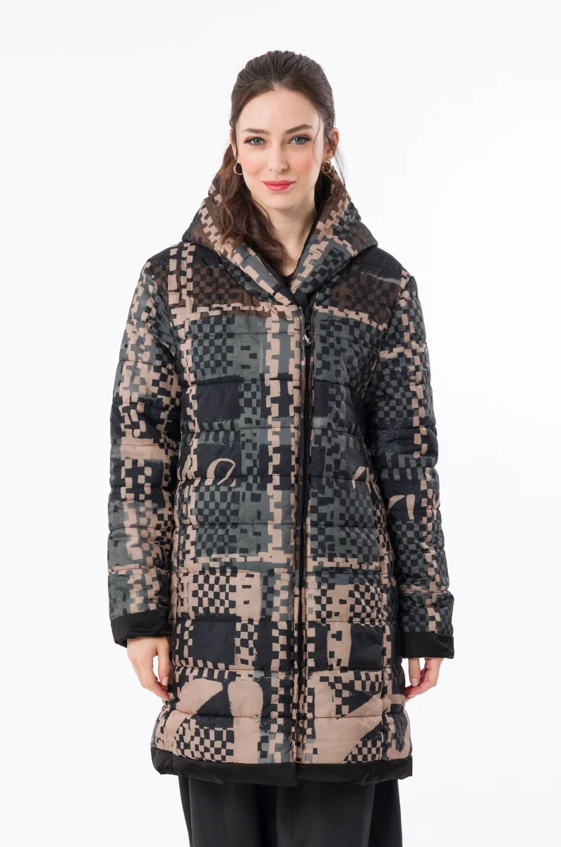 Abrigo reversible negro con capucha - Imagen 9