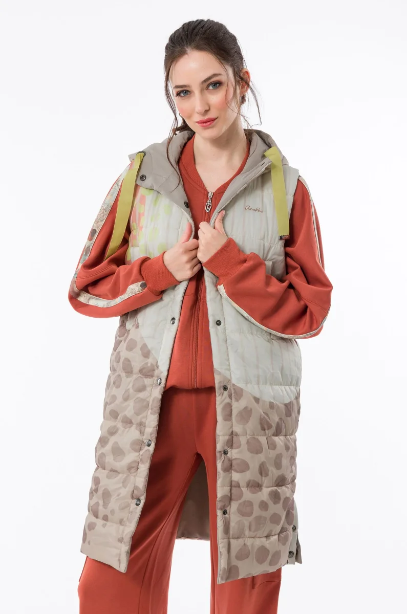 Chaleco largo reversible con capucha - Imagen 8
