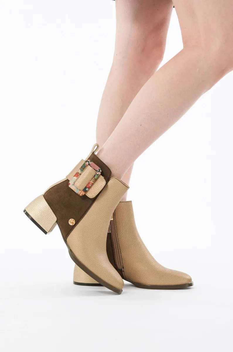 Botines marrones y dorados Tulip - Imagen 9