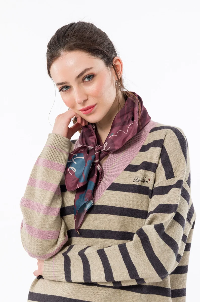 Pañuelo granate estampado Anekke - Imagen 7