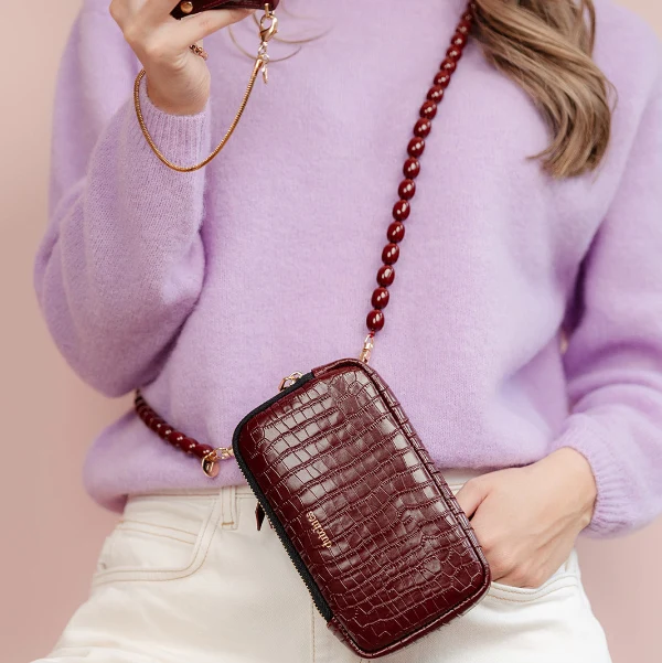 Phone Bag Rose | Burgundy - Imagen 6